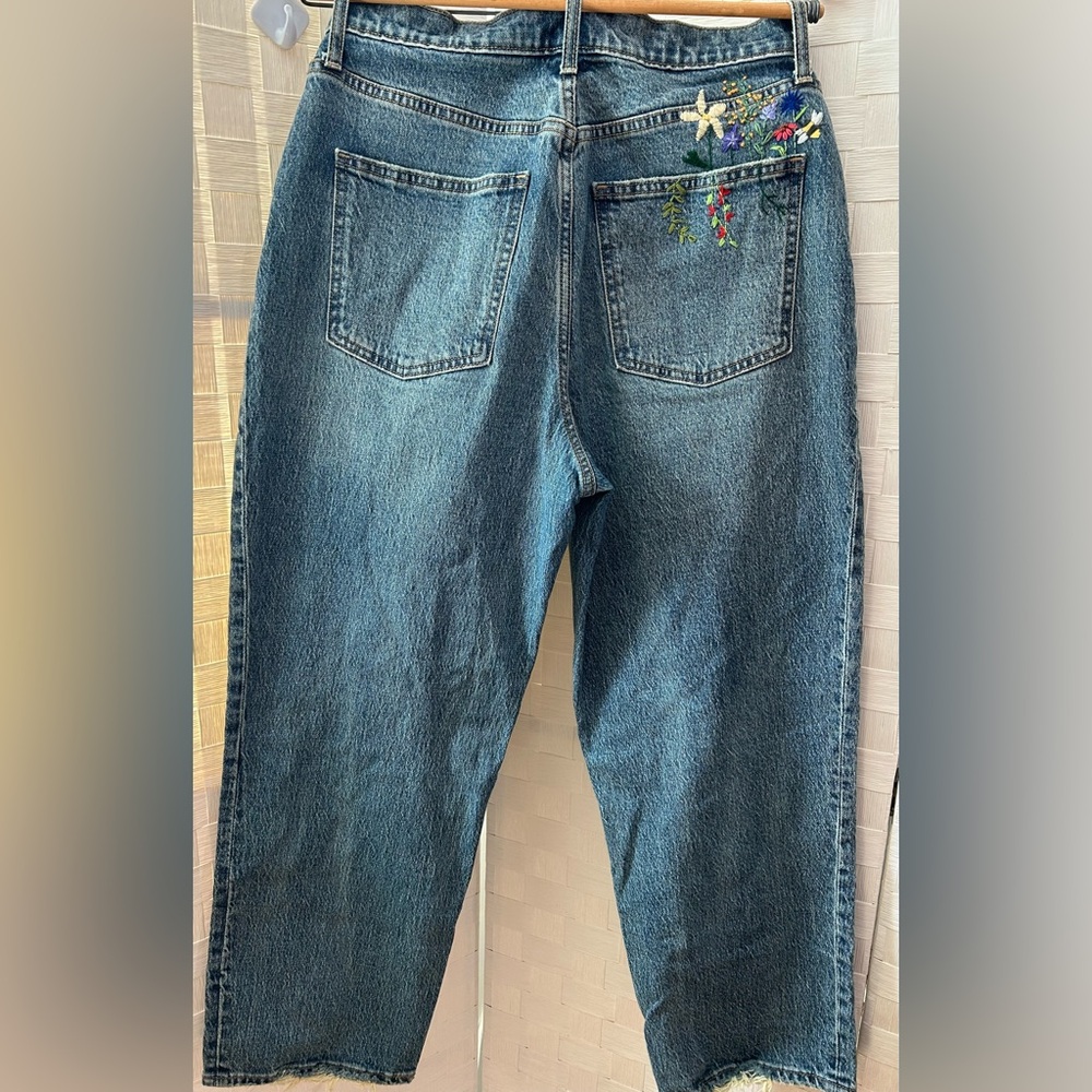 Hand Embroidered Straight Leg Jeans